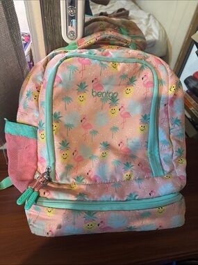 Bentgo Kids Pink Flamingo & Pineapple Backpack with Aqua Trim